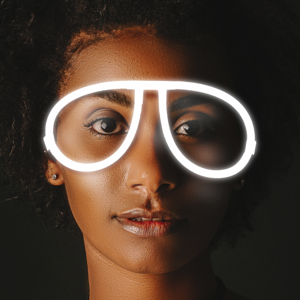 Aviator Style White Glow Eyeglasses - Pack of 50 Eye Glasses