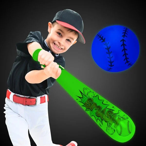 LED Inflatable Baseball & Bat Set | PartyGlowz.com