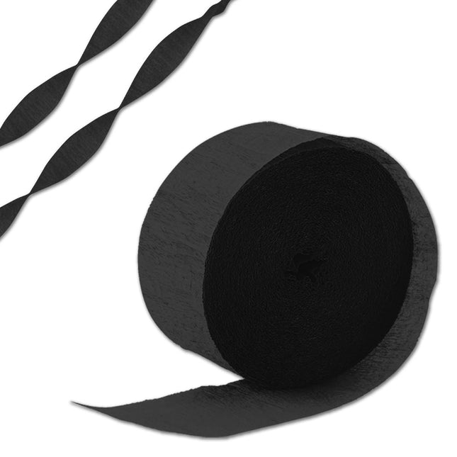 Black Crepe Paper Streamer