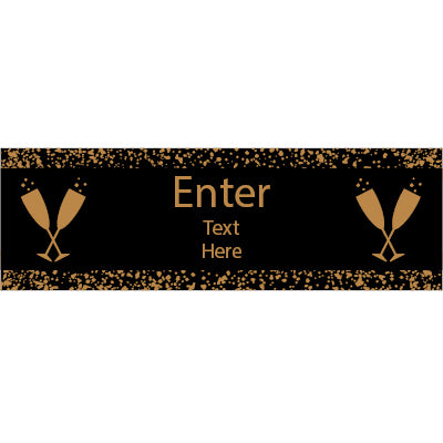 72" x 23" Black & Gold New Year’s Eve Party Custom Banner - Medium