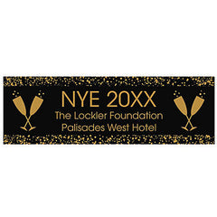 72" x 23" Black & Gold New Year’s Eve Party Custom Banner - Medium