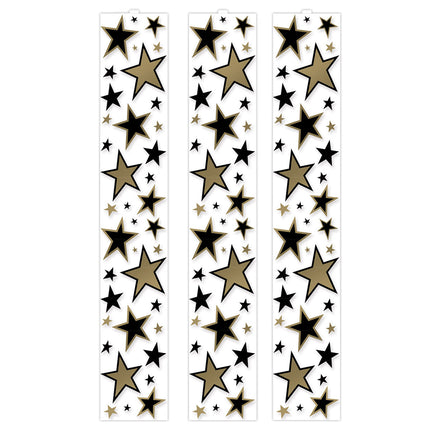 Black & Gold Star Party Decoration Panels - 3 Per Pack
