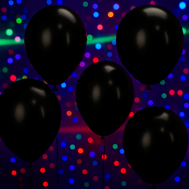 Black Latex 12" Balloons - 100 Per Pack