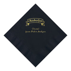 Black Personalized Oktoberfest Luncheon Napkins With Gold Foil - 50 Per Pack