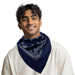 Navy Blue Cotton Bandanas
