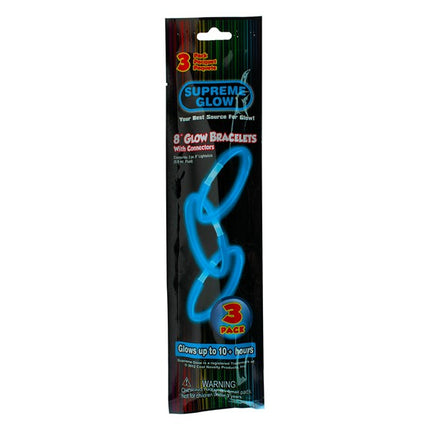 8 Inch Premium Blue Glow Stick Bracelets