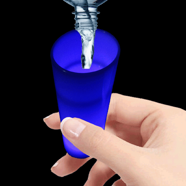 Blue Glow In The Dark LED Light Up 2 Oz Shot Glass - Pack of 6 Glasses