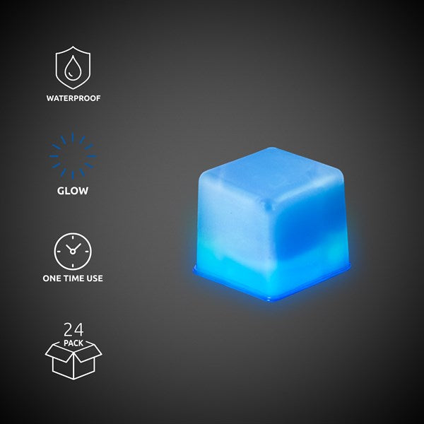 Blue Glowing Ice Cubes - 24 Per Pack
