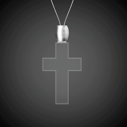 Blue LED Light Up Cross Pendant Necklaces - 12 Per Pack