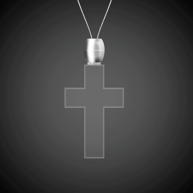 Blue LED Light Up Cross Pendant Necklaces - 12 Per Pack