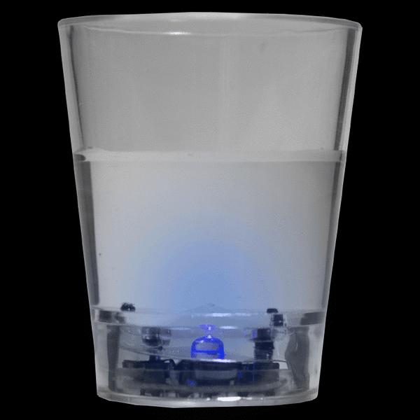 Blue LED Light Up Liquid Activated Shot Glasses - 24 Per Pack