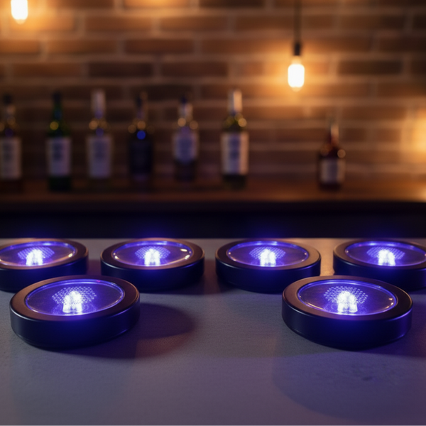 Blue LED Light Up Coasters