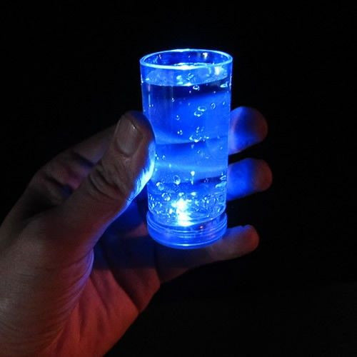 Blue LED Light Up 1.5 Oz Shooter Glasses
