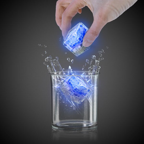Blue Liquid-Activated LED Ice Cubes - 12 Per Pack