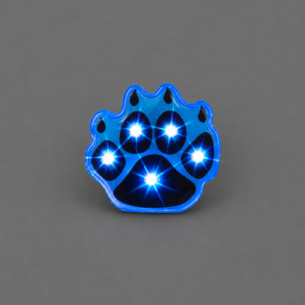 Blue Pawprint Flashing Body Light Lapel Pins