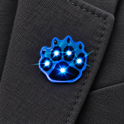 Blue Pawprint Flashing Body Light Lapel Pins