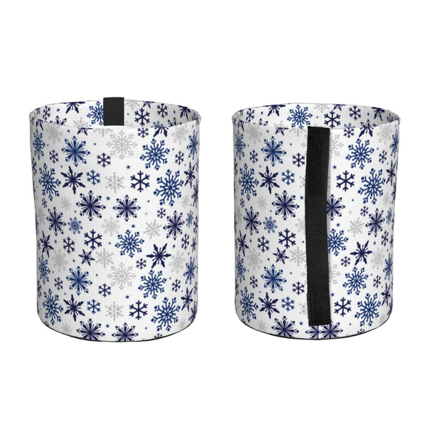 Blue Snowflake Prints Print Car Trash Can