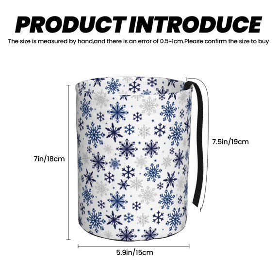 Blue Snowflake Prints Print Car Trash Can