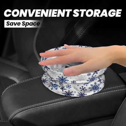 Blue Snowflake Prints Print Car Trash Can