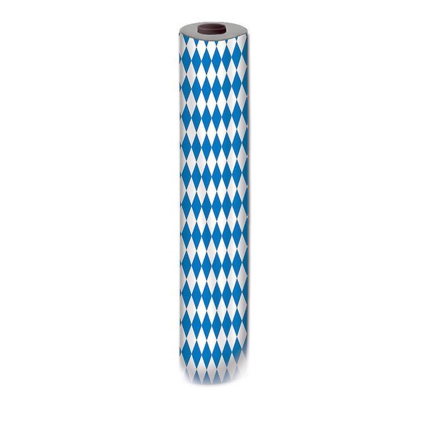 Blue & White Oktoberfest Tablecloth Roll - 40 x 100'
