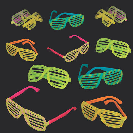 Adults Bright Glow In The Dark Shutter Eye Glasses