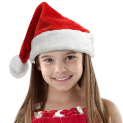 Child Size Plush Santa Hats - 12 Per Pack