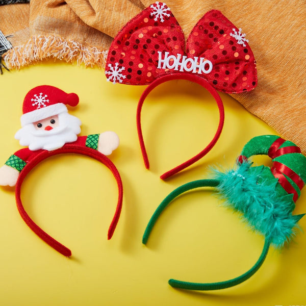 Christmas 3D Head Hat Headbands - 12 Per Pack