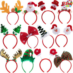 Christmas 3D Head Hat Headbands - 12 Per Pack