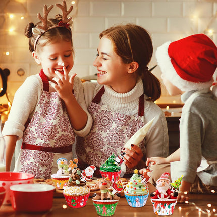 Christmas Cupcake Liners With Toppers - Assorted 150 Per Pack