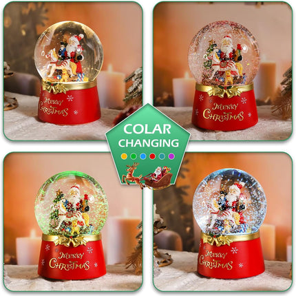 Christmas Light Up Musical Snow Globe With Rocking Santa Clause