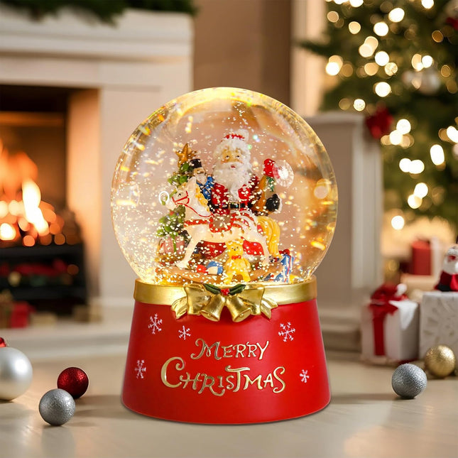 Christmas Light Up Musical Snow Globe With Rocking Santa Clause