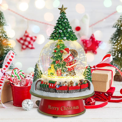 Christmas Musical Santa Snow Globe With Multi Color Changing LED Lights