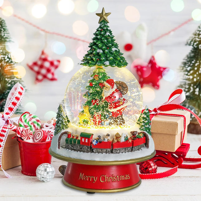 Christmas Musical Santa Snow Globe With Multi Color Changing LED Lights