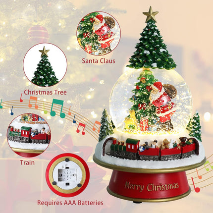 Christmas Musical Santa Snow Globe With Multi Color Changing LED Lights