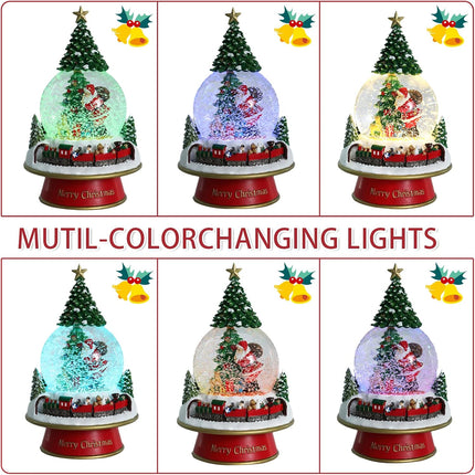 Christmas Musical Santa Snow Globe With Multi Color Changing LED Lights