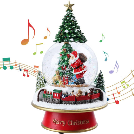 Christmas Musical Santa Snow Globe With Multi Color Changing LED Lights