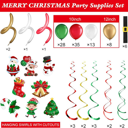Christmas Party Decoration And Tableware Set - 304 Pieces Per Pack
