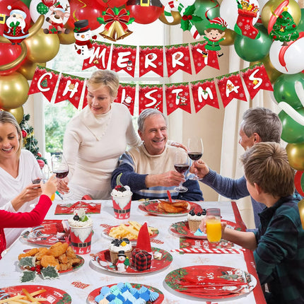 Christmas Party Decoration And Tableware Set - 304 Pieces Per Pack