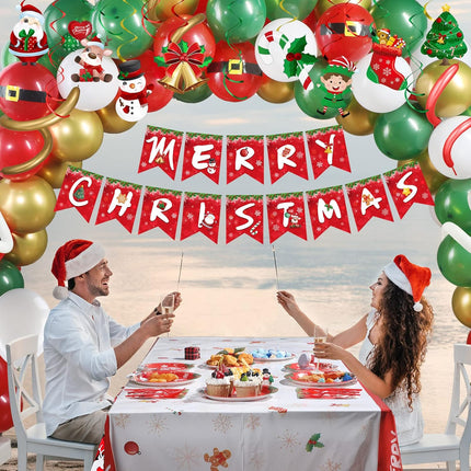 Christmas Party Decoration And Tableware Set - 304 Pieces Per Pack