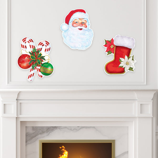 Christmas Plastic Cutouts - 3 Per Pack