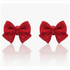 Christmas Red Bow Tie Clip On Earrings For Women