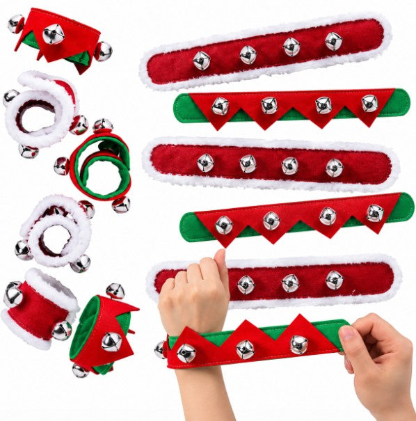Christmas Slap Bracelet with Jingle Bells - Pack of 12