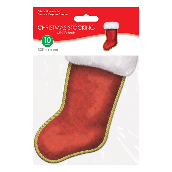 Christmas Stocking Cutouts - 10 Per Pack