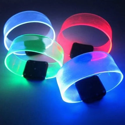 Clear LED Wristband Glow Bracelets with Magnetic Clasp