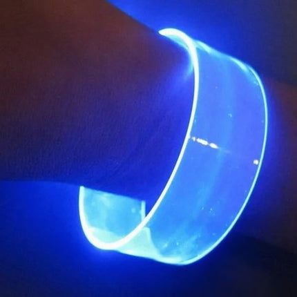 Clear LED Wristband Glow Bracelets with Magnetic Clasp