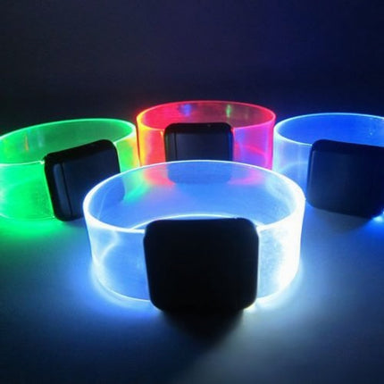 Clear LED Wristband Glow Bracelets with Magnetic Clasp
