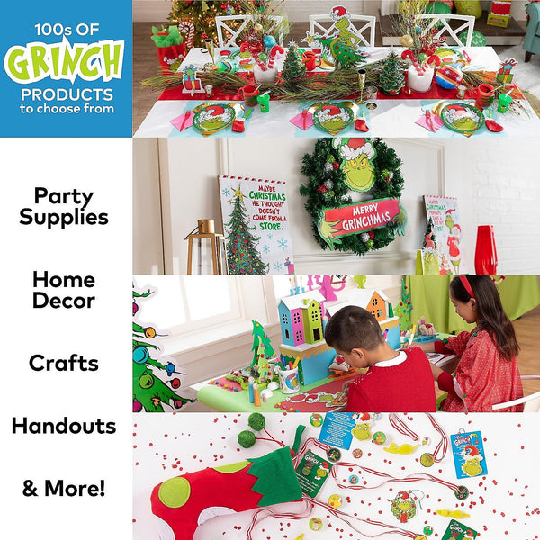 Color Your Own Dr. Seuss The Grinch Canvas Christmas Stockings - 12 Per Pack