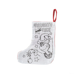 Color Your Own Dr. Seuss The Grinch Canvas Christmas Stockings - 12 Per Pack