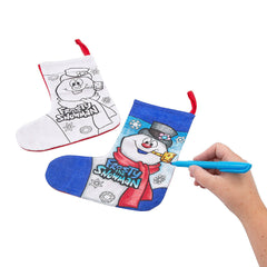 Color Your Own Frosty the Snowman Christmas Stockings - 12 Per Pack
