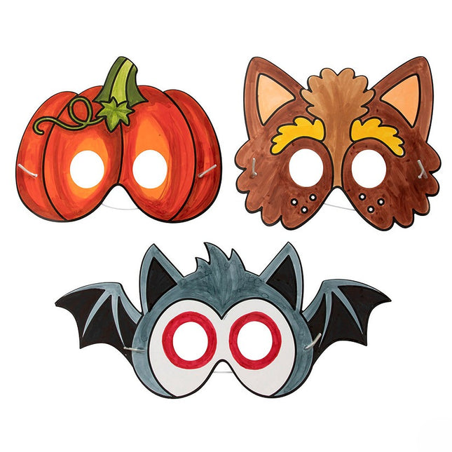 Color Your Own Halloween Character Masks - Pack of 12
